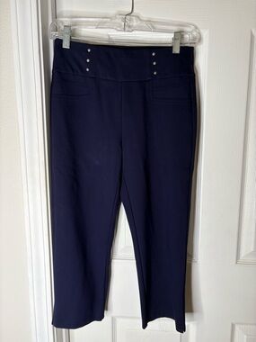 Coco Y Club Navy Blue Slim Pull On Ankle Pants for Women Size 2